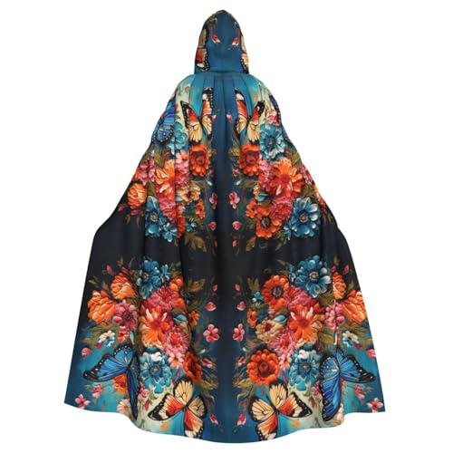 LJABCVNN Umhang mit Kapuze und Blumen und Schmetterling, Unisex, Erwachsene, Halloween, Cosplay, Partys, Bühne, Kostümbälle LJABCVNN Umhang mit Kapuze und Blumen und Schmetterling, Unisex, Erwachsene, Halloween, Cosplay, Partys, Bühne, Kostümbälle von LJABCVNN