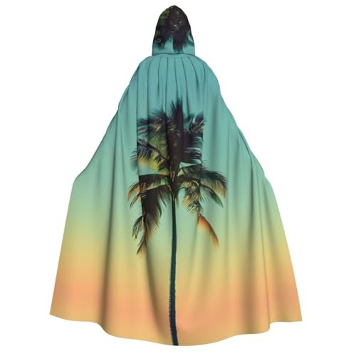 LJABCVNN Umhang mit Palmen-Druck, für Erwachsene, Halloween, mit Kapuze, bequem für Cosplay/Partys/Spukhäuser LJABCVNN Umhang mit Palmen-Druck, für Erwachsene, Halloween, mit Kapuze, bequem für Cosplay/Partys/Spukhäuser von LJABCVNN