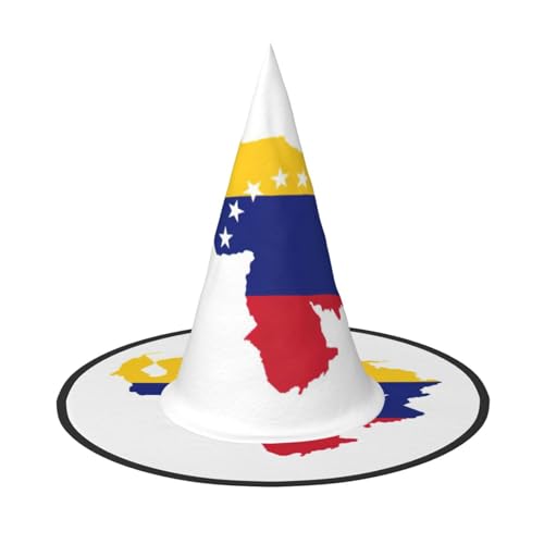 LJABCVNN Venezuela-Flaggen-Druck, Halloween-Hexenhut für Halloween-Party, Karneval, ein Muss für Kostüm-Accessoires von LJABCVNN