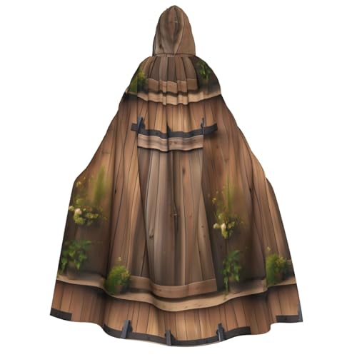 LJABCVNN Vintage-Türdruck für Erwachsene, Halloween-Kapuzenumhang, bequem für Cosplay/Partys/Spukhäuser von LJABCVNN