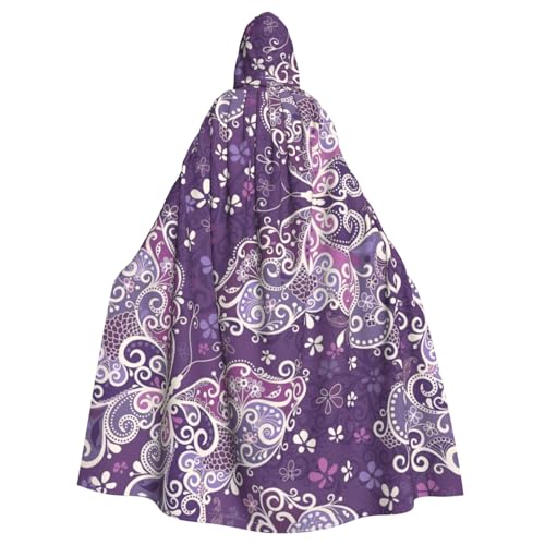 LJABCVNN Violetter Schmetterlings-Druck, Unisex, Erwachsene, Halloween, Kapuzenumhang für Cosplay/Partys/Bühne/Kostümbälle LJABCVNN Violetter Schmetterlings-Druck, Unisex, Erwachsene, Halloween, Kapuzenumhang für Cosplay/Partys/Bühne/Kostümbälle von LJABCVNN