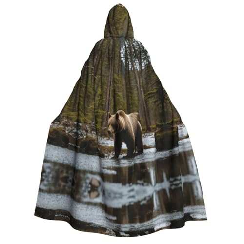 LJABCVNN Weißer Bär, brauner Bär-Druck, Erwachsenen-Halloween-Kapuzenumhang, bequem für Cosplay/Partys/Spukhäuser LJABCVNN Weißer Bär, brauner Bär-Druck, Erwachsenen-Halloween-Kapuzenumhang, bequem für Cosplay/Partys/Spukhäuser von LJABCVNN