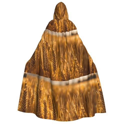 LJABCVNN Weizenfelddruck Erwachsenen-Halloween-Kapuzenumhang, bequem für Cosplay/Partys/Spukhäuser von LJABCVNN