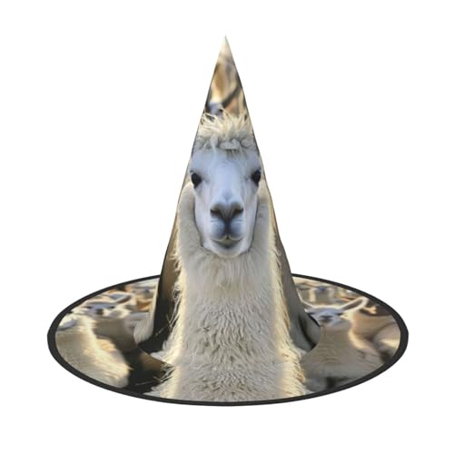 Niedlicher Lama-Druck, Halloween-Hexenhut für Halloween-Party, Karneval, ein Muss für Kostümzubehör von LJABCVNN