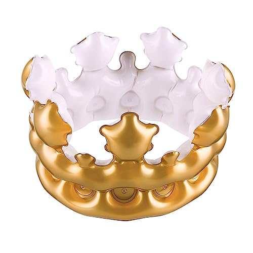 Aufblasbare Krone, Cosplay Aufblasbare Krone Dekoration Licht zu Tragen Mode PVC Wiederverwendbar für Party (Kleine Größe) von LJCM
