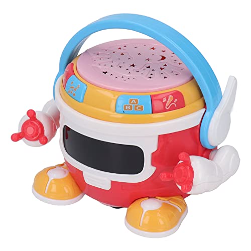 Kid Musik Spielzeug, 360 ° Rotation Pädagogische Handwerkskunst Projektion Baby Roboter Spielzeug für Geschenk (rot) von LJCM