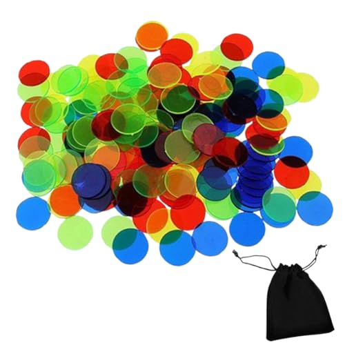 150 Teiliger Farbiger Kunststoffzähler, Bingo Chips, Plastik Spielmarken Plastechips, Bingoausrüstung, Bingo Spiel, Mit Aufbewahrungstasche 150 Teiliger Farbiger Kunststoffzähler, Bingo Chips, Plastik Spielmarken Plastechips, Bingoausrüstung, Bingo Spiel, Mit Aufbewahrungstasche von LJFEA