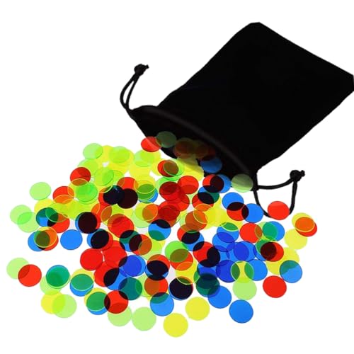 200 Teiliger Farbiger Kunststoffzähler, Bingo Chips, Plastik Spielmarken Plastechips, Bingoausrüstung, Bingo Spiel, Mit Aufbewahrungstasche 200 Teiliger Farbiger Kunststoffzähler, Bingo Chips, Plastik Spielmarken Plastechips, Bingoausrüstung, Bingo Spiel, Mit Aufbewahrungstasche von LJFEA