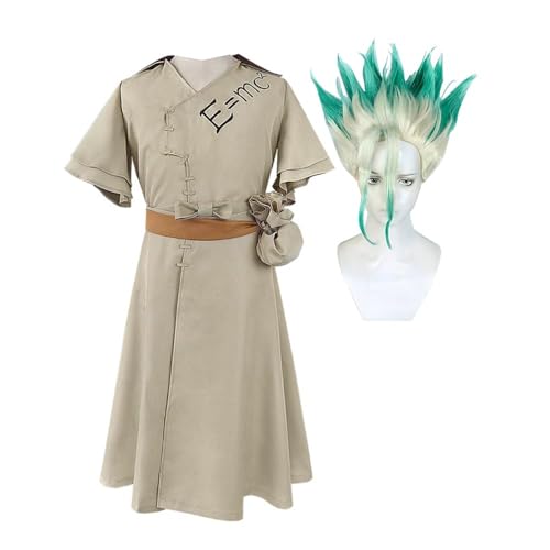 LJFIWY Anime-Charakter Nanami Ryusui/Ishigami Senkuu/Ogawa Yuzuriha Kostüm Outfit Cosplay Halloween Karneval Party Rollenspiel Verkleiden Komplettes Set Uniform (Nanami Ryusui Kostüm Perücke, XL) von LJFIWY