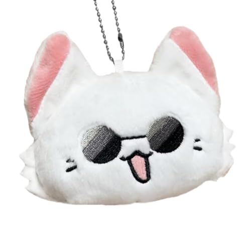 LJFIWY Gojo Satoru/Geto Suguru/Nanami Kento Plüschfigur, niedliche Katze, Schlüsselanhänger, hängende Ornamente, Anime für Tasche, Rucksack, Dekoration, 10 cm, Raumdekoration (Gojo Satoru Katze) von LJFIWY