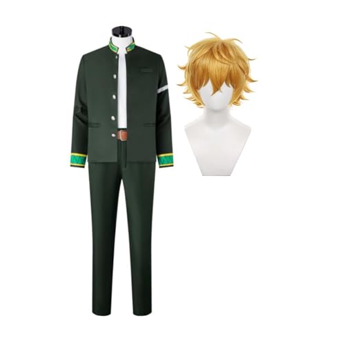 LJFIWY Haruka Suo Hayato Anime Windbreaker, Cosplay-Kostüm, Hemdjacke, Hose für Erwachsene, Halloween, Fasching, Party, Uniform (Nirei Akihiko Kostüm + Perücke, M) von LJFIWY
