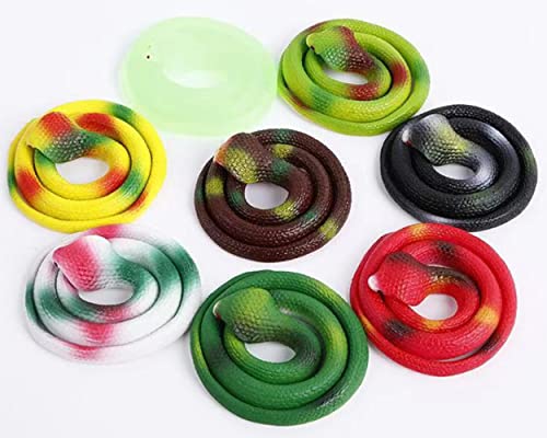 8 Stk Gummi Cobra Modell ，simuliertes Schlangenmodell Tier Streich ，für Halloween, April Fool's Day，Gruselige Requisiten ，Kinder,Garten ，Party, Gruselige Trick . von LJSW