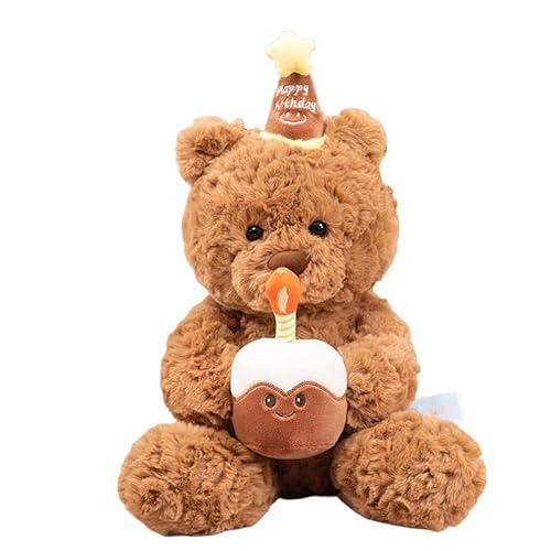 LJTXX Bear Plüschtier, Bear Birthday Plüschpuppe, Bär Plush mit Kuchen und Hat, Niedliche Plüsch Spielzeug, Cartoon Happy Birthday Plüschbär, Geburtstags Kuchen Plüschpuppe, Geschenk für Kinder LJTXX Bear Plüschtier, Bear Birthday Plüschpuppe, Bär Plush mit Kuchen und Hat, Niedliche Plüsch Spielzeug, Cartoon Happy Birthday Plüschbär, Geburtstags Kuchen Plüschpuppe, Geschenk für Kinder von LJTXX