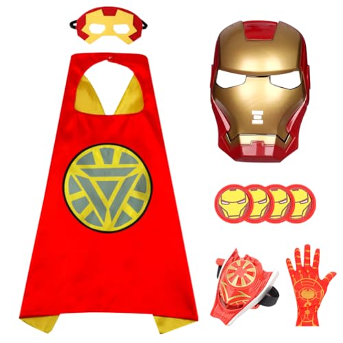 LJTXX Iron Kinderkostüm Kinder, Hero Cosplay Kostüm für Kinders Launcher Maske Handschuh Spielzeug Kostum Maske Handgelenk Spielzeug Set Kinder Anime Charaktere Cosplay für Kindergeburtstag, Karneva LJTXX Iron Kinderkostüm Kinder, Hero Cosplay Kostüm für Kinders Launcher Maske Handschuh Spielzeug Kostum Maske Handgelenk Spielzeug Set Kinder Anime Charaktere Cosplay für Kindergeburtstag, Karneva von LJTXX