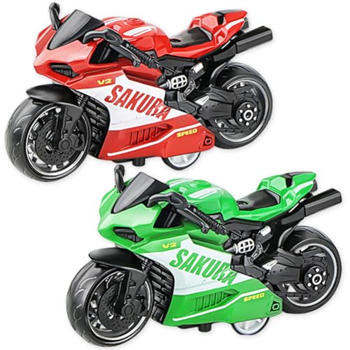 LJTXX Legierung Motorrad Spielzeug 2 Stück Hoch Simulation Motorrad Modell 9 * 5 * 5 cm Motorrad Spielzeug Geeignet für Weihnachtsgeburtstagsfeiergeschenke für Kinder Ornament Dekoration von LJTXX