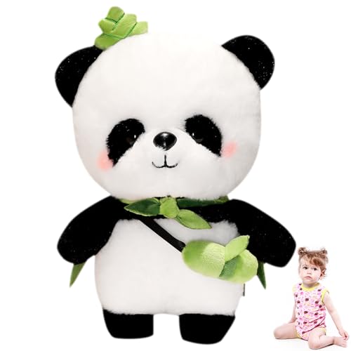 LJTXX Panda Plüsch Spielzeug, Panda Plüschtier Kuscheltier Teddybär Plüschpuppen Kawaii Plüschtier Kuscheltier Stofftier Karikatur Plüsch Spielzeug für Kindergeburtstag Geschenk (28cm) von LJTXX