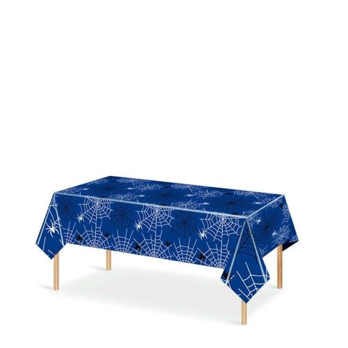 LKAMCBZMF Halloween Tisch, 4 Stück Kunststoff-Tischdecke for Themenpartys, 178 x 106 cm, Mehrfarbig, for Geburtstag, Halloween(Blue 4pcs) von LKAMCBZMF