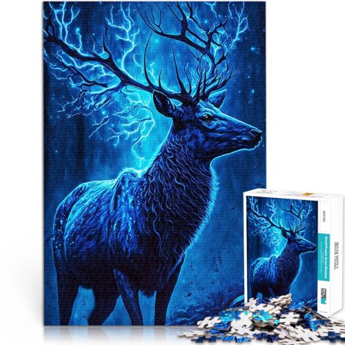 1000 Teenager-Teile-Puzzle Dekomprimierendes intellektuelles Lernspielzeug Blauer Hirsch mystisch Lernspiel für Geburtstag, Weihnachten38x26cm 1000 Teenager-Teile-Puzzle Dekomprimierendes intellektuelles Lernspielzeug Blauer Hirsch mystisch Lernspiel für Geburtstag, Weihnachten38x26cm von LKASGCBY