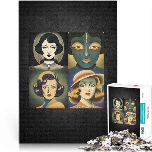 1000 Teenager-Teile-Puzzle Dekomprimierendes intellektuelles Lernspielzeug Vier Frauenporträts Die Liebe zwischen Paaren stärken38x26cm von LKASGCBY