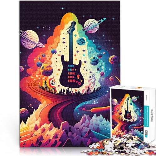 1000 Teenager-Teile-Puzzle Gehirnintelligenz-Herausforderung süchtig machendes Spielzeug Gitarre mit passendem Poster und Quizblatt38x26cm von LKASGCBY
