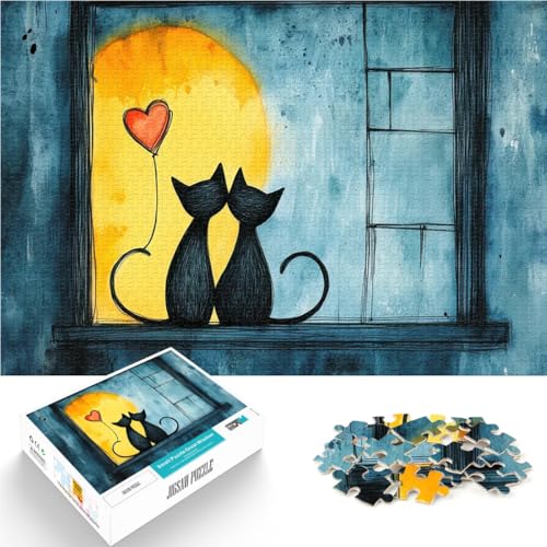 1000 Teenager-Teile-Puzzle Pädagogisches Spielzeug zum Stressabbau Katzen im Aquarellstil Verbessern Sie das Gedächtnis38x26cm von LKASGCBY