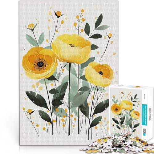 1000-Teile-Puzzle für Erwachsene Anspruchsvoll, Aber lustig und humorvoll Aquarellblume Verbessern Sie das Gedächtnis38x26cm von LKASGCBY