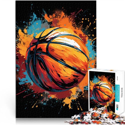 1000-Teile-Puzzle für Erwachsene Lernspiele DIY Spielzeug Basketball Sport bunt Lustige Aktivitäten für zu Hause, Geburtstagsgeschenk, Reisegeschenk,38x26cm von LKASGCBY