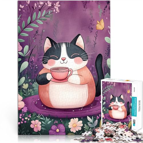 1000-Teile-Puzzle für Erwachsene Lernspiele DIY Spielzeug Süße Katze mit Tee eignet ganze Familie52x38cm 1000-Teile-Puzzle für Erwachsene Lernspiele DIY Spielzeug Süße Katze mit Tee eignet ganze Familie52x38cm von LKASGCBY