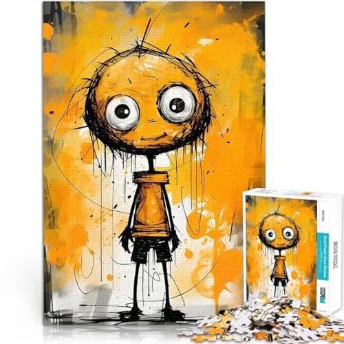 1000-Teile-Puzzle für Erwachsene Lernspielzeug für die ganze Familie Lächelnde orange Figur Geschenke für Freunde und Familie75x50cm von LKASGCBY