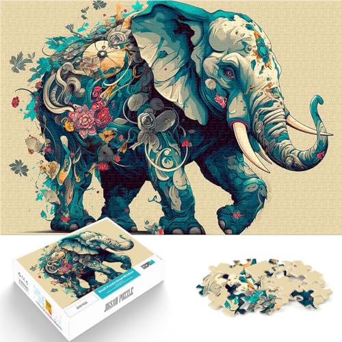 1000-Teile-Puzzle für Erwachsene Spielzeug Lernspiele Stressabbau Cartoon-Stil des Elefanten Geeignet für die Schreibtischdekoration38x26cm 1000-Teile-Puzzle für Erwachsene Spielzeug Lernspiele Stressabbau Cartoon-Stil des Elefanten Geeignet für die Schreibtischdekoration38x26cm von LKASGCBY