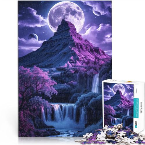 1000-Teile-Puzzle für Erwachsene Staycation: Zeit totschlagen Fantasie-Wasserfall-Landschaft Verbessern Sie das Gedächtnis38x26cm von LKASGCBY