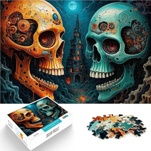 1000-Teile-Puzzle für Erwachsene Trainieren Sie Ihr Gehirn und Ihre Hände Totenkopfspiele Lernspiel für Geburtstag, Weihnachten52x38cm von LKASGCBY
