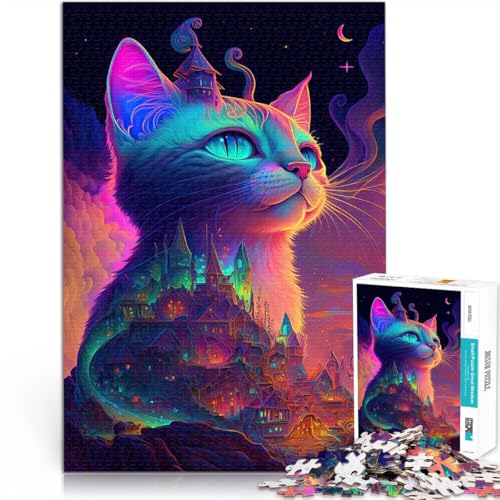 1000-Teile-Puzzle für Teenager Dekomprimierendes intellektuelles Lernspielzeug Landschaftskatze Einzigartige Wohndekoration und Geschenke75x50cm von LKASGCBY