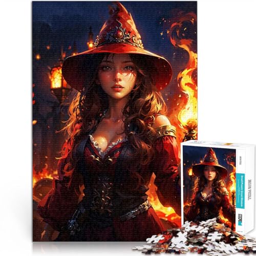 1000-Teile-Puzzle für Teenager Dekomprimierendes intellektuelles Lernspielzeug Magische Zauberin Einzigartige Wohndekoration und Geschenke38x26cm von LKASGCBY