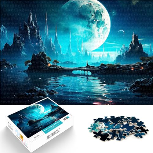 1000-Teile-Puzzle für Teenager Dekomprimierendes intellektuelles Lernspielzeug Wasserplanet Einzigartige Wohndekoration und Geschenke38x26cm von LKASGCBY