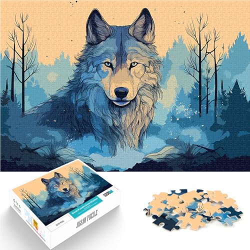 1000-Teile-Puzzle für Teenager Geschenke zum Suchbegriff: Herausfordernde Spiele Wolf im Wald Lernspiel für Geburtstag, Weihnachten52x38cm von LKASGCBY
