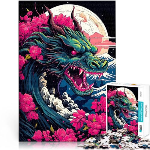 1000-Teile-Puzzle für Teenager Herausforderndes Spiel Drachenkirschblüten denn eignet ganze Familie52x38cm von LKASGCBY