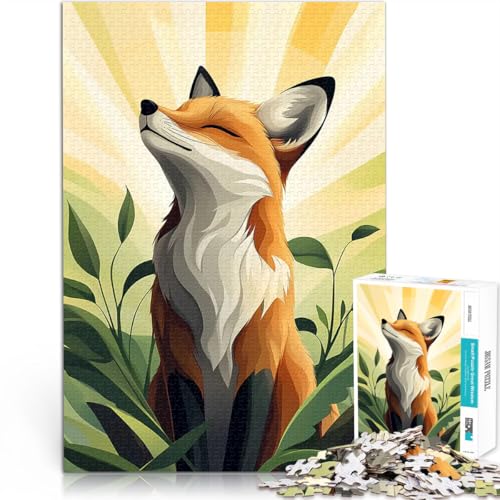 1000-Teile-Puzzle für Teenager Herausforderndes Spiel Lächelnder Fuchs im Sonnenlicht Angebot als Geschenk für die ganze Familie52x38cm von LKASGCBY