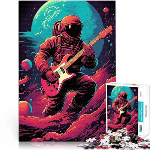 1000-Teile-Puzzle für Teenager Intellektuelles Spiel Astronaut spielt Gitarre denn eignet ganze Familie38x26cm von LKASGCBY