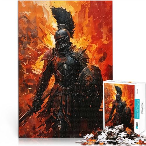 1000-Teile-Puzzle für Teenager Lernspiel-Herausforderungsspielzeug Dunkler Ritter in Flammen Einzigartige Geburtstags- und Geschenkideen75x50cm von LKASGCBY