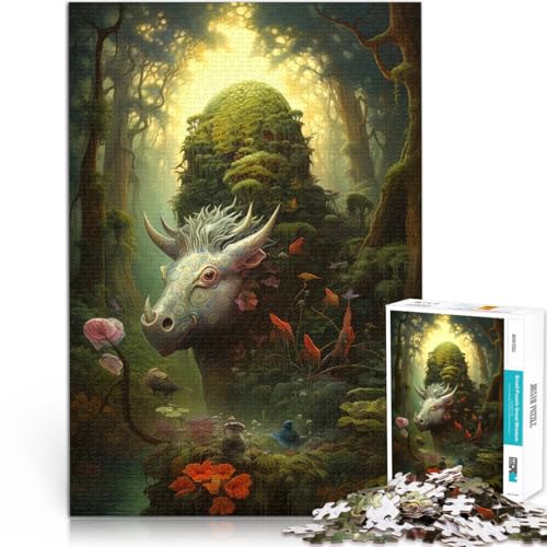 1000-Teile-Puzzle für Teenager Lernspiel-Herausforderungsspielzeug Surreales riesiges Waldschwein 3 Geschenkideen75x50cm von LKASGCBY