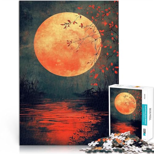 1000-Teile-Puzzle für Teenager Pädagogisches Spielzeug zum Stressabbau Blutmond über Wasser Wunschliste mit dem Weihnachtsmann38x26cm von LKASGCBY