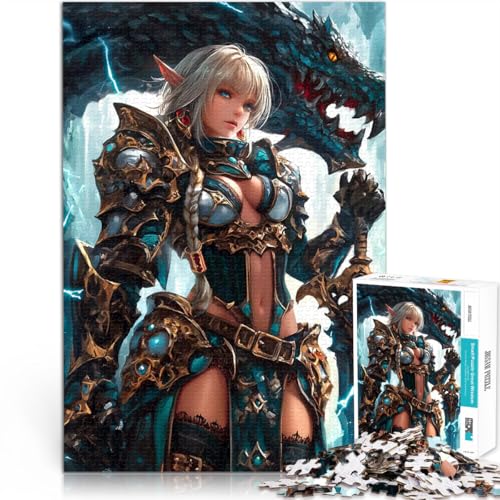 1000-Teile-Puzzle für Teenager Stressabbau-Spielzeug Elfenkrieger mit Drachen eignet ganze Familie75x50cm 1000-Teile-Puzzle für Teenager Stressabbau-Spielzeug Elfenkrieger mit Drachen eignet ganze Familie75x50cm von LKASGCBY