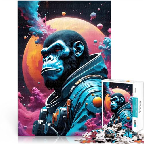 1000-Teile-Puzzle für Teenager Trainieren Sie Ihr Gehirn und Ihre Hände AFFE Kosmischer Raum Lernspiel für Geburtstag, Weihnachten38x26cm von LKASGCBY