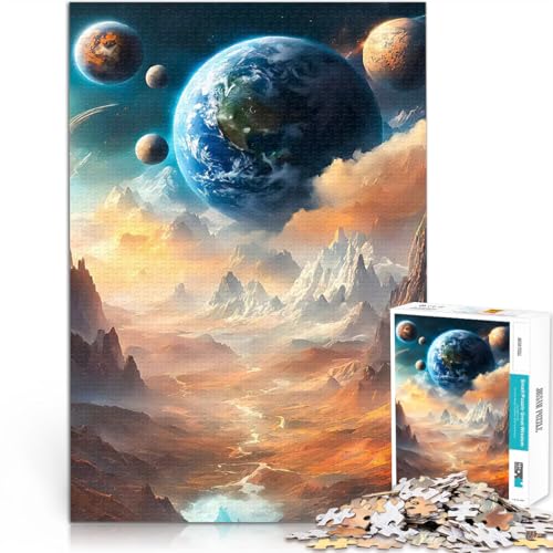 1000-Teile-Puzzle für Teenager Trainieren Sie Ihr Gehirn und Ihre Hände Erde in den Wolken Geschenke für Freunde und Familie75x50cm von LKASGCBY