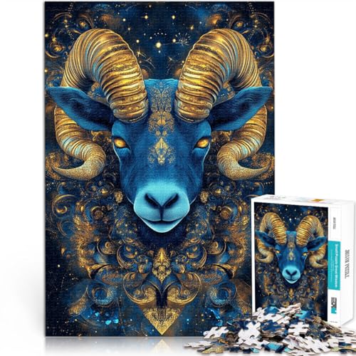 1000-Teile-Puzzle für Teenager für Lernspiel-Herausforderungsspielzeug Schafkopfkunst Einzigartige Wohndekoration und Geschenke52x38cm von LKASGCBY