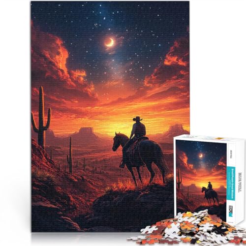 1000-teilige Puzzles für Erwachsene Anspruchsvoll, Aber lustig und humorvoll Cowboy bei Sonnenuntergang für Heimdekoration75x50cm 1000-teilige Puzzles für Erwachsene Anspruchsvoll, Aber lustig und humorvoll Cowboy bei Sonnenuntergang für Heimdekoration75x50cm von LKASGCBY