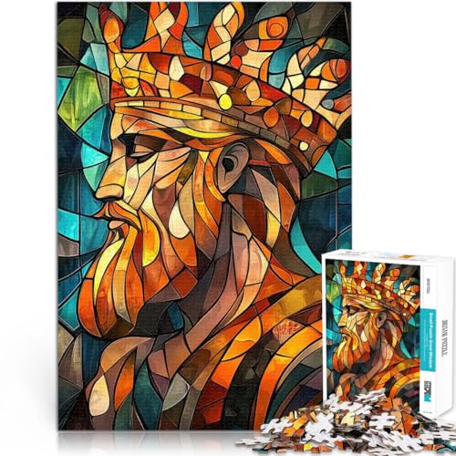 1000-teilige Puzzles für Erwachsene Anspruchsvolles Spiel und Familienspaß König der Buntglasfenster Geschenkideen38x26cm von LKASGCBY
