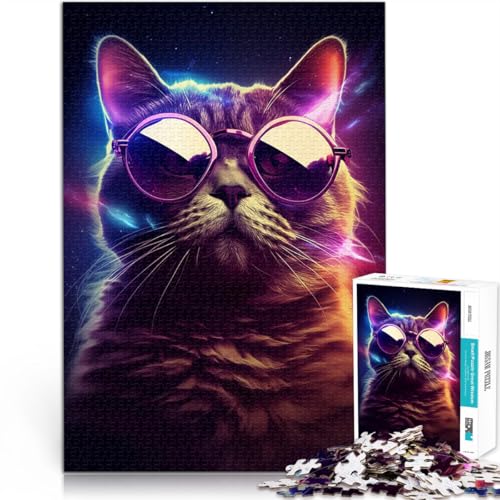 1000-teilige Puzzles für Erwachsene Dekomprimierendes intellektuelles Lernspielzeug Gaming Katze Gamer Gutes Geschenk52x38cm von LKASGCBY