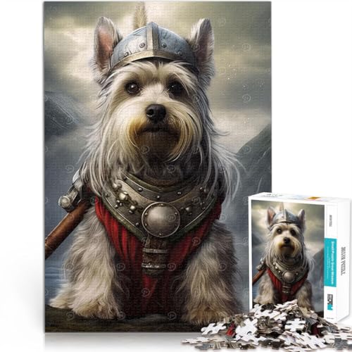 1000-teilige Puzzles für Erwachsene Dekomprimierendes intellektuelles Lernspielzeug Schnauzer Viking tolles Geschenk52x38cm von LKASGCBY